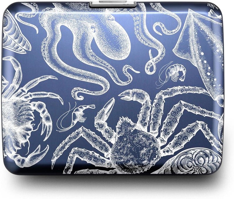 ÖGON -DESIGNS- Aluminum wallet, Large capacity with metal lock, RFID Protection against fraud and demagnetization, model Smart Case OSLO Large (Engraving Abyss) - Image 3